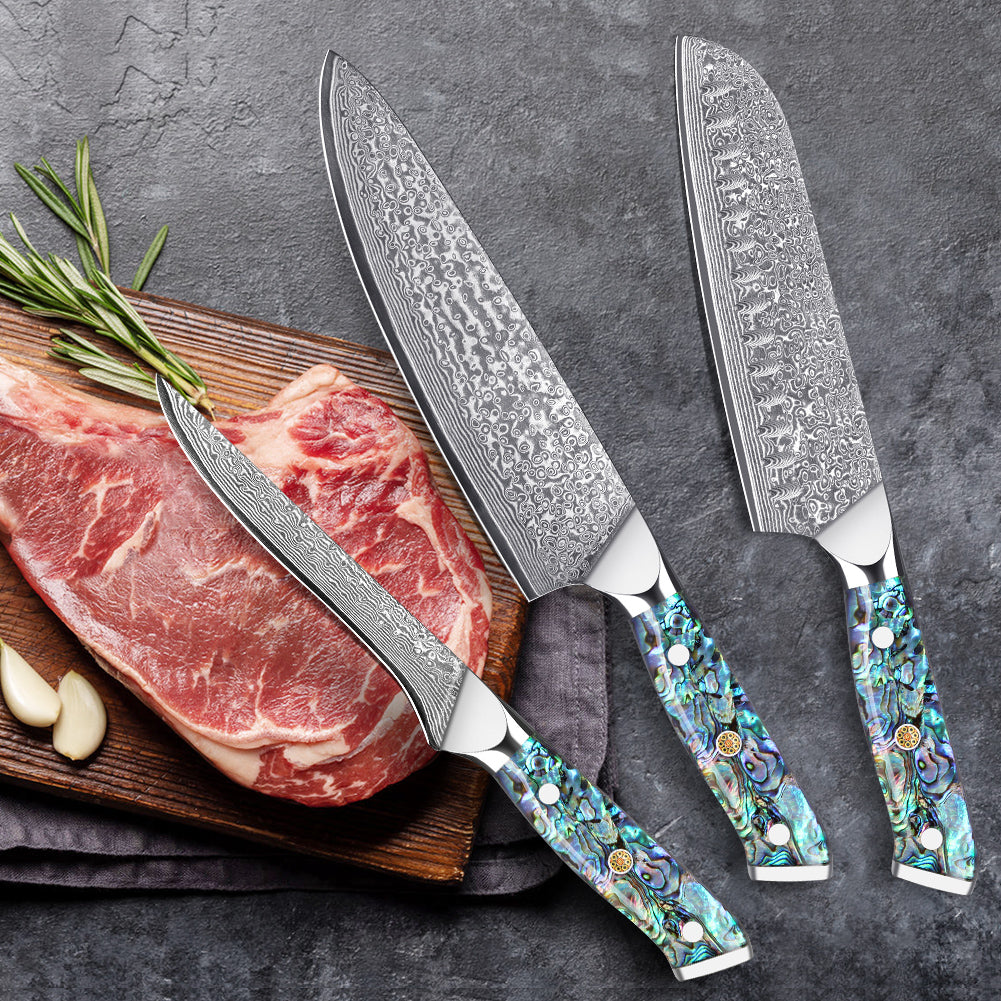 鮑魚殼系列-廚師刀+三德刀+剔骨刀