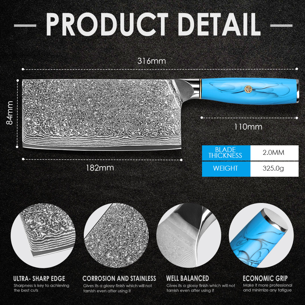 Blue Turquoise Series-Chinese Slicing Knife