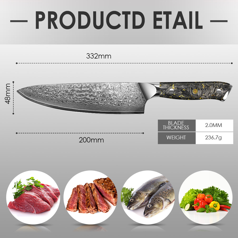 黑碳金系列-廚師刀