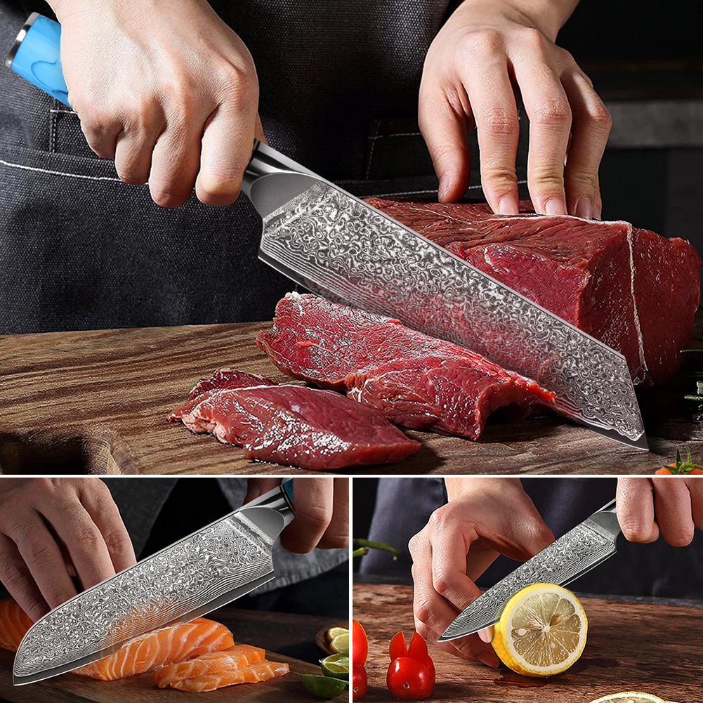 藍綠松石系列-牛刀+三德刀+萬用刀